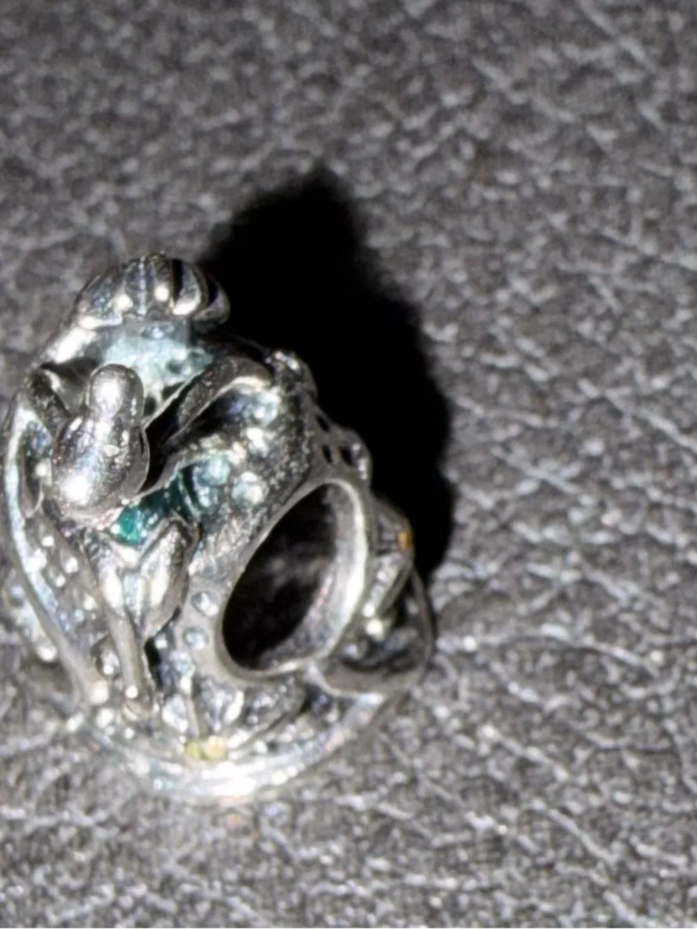 Pandora Sterling Silver Tinker Bell Charm Bead in Silver and Teal